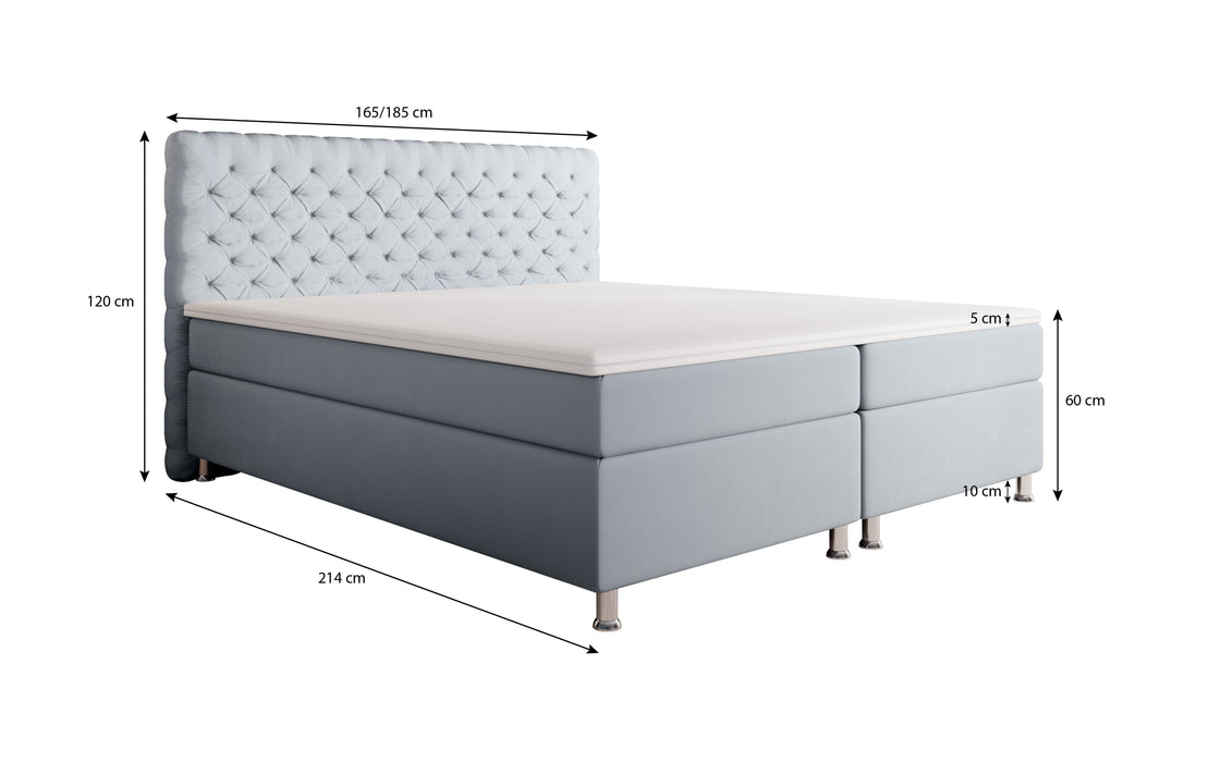 Lit boxspring Rêve en velours avec coffres de rangement