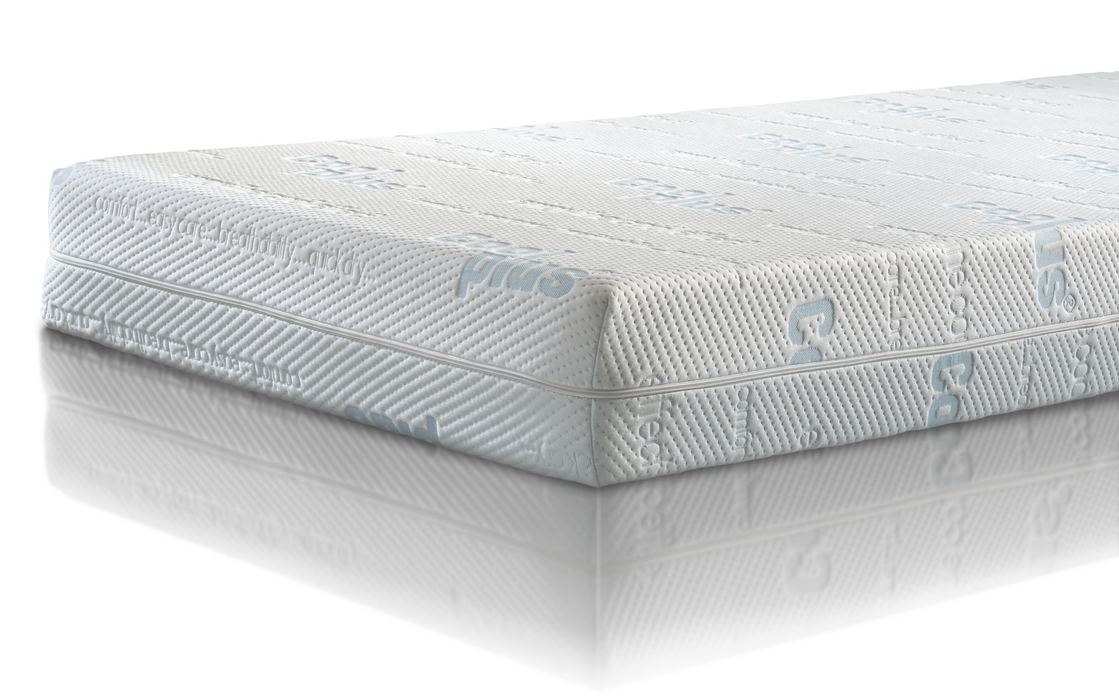 Matelas réversible Carla en mousse HRV : face moelleuse (H2) + face semi-ferme (H3)