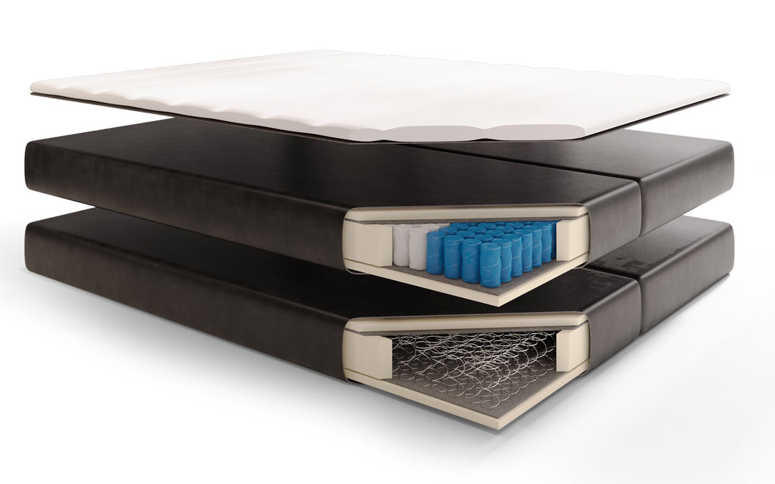 Lit boxspring Sonno avec LED, ports USB et espaces de rangement