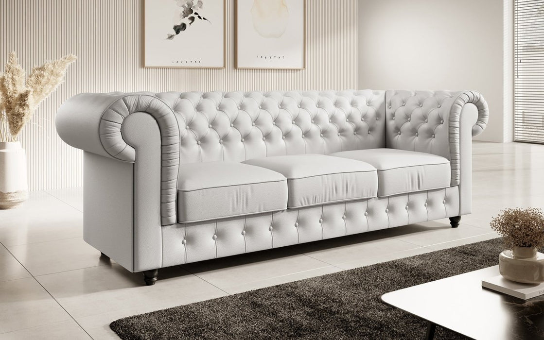 Canapé Chesterfield Hermine 3 places (simili cuir)